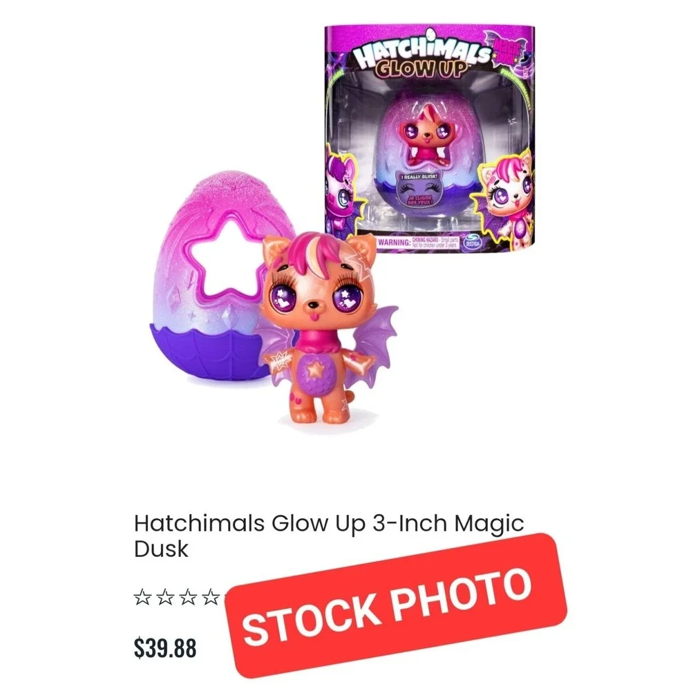 Hatchimals Glow Up 3-Inch‎ Magic Dusk - with glow in the dark wings